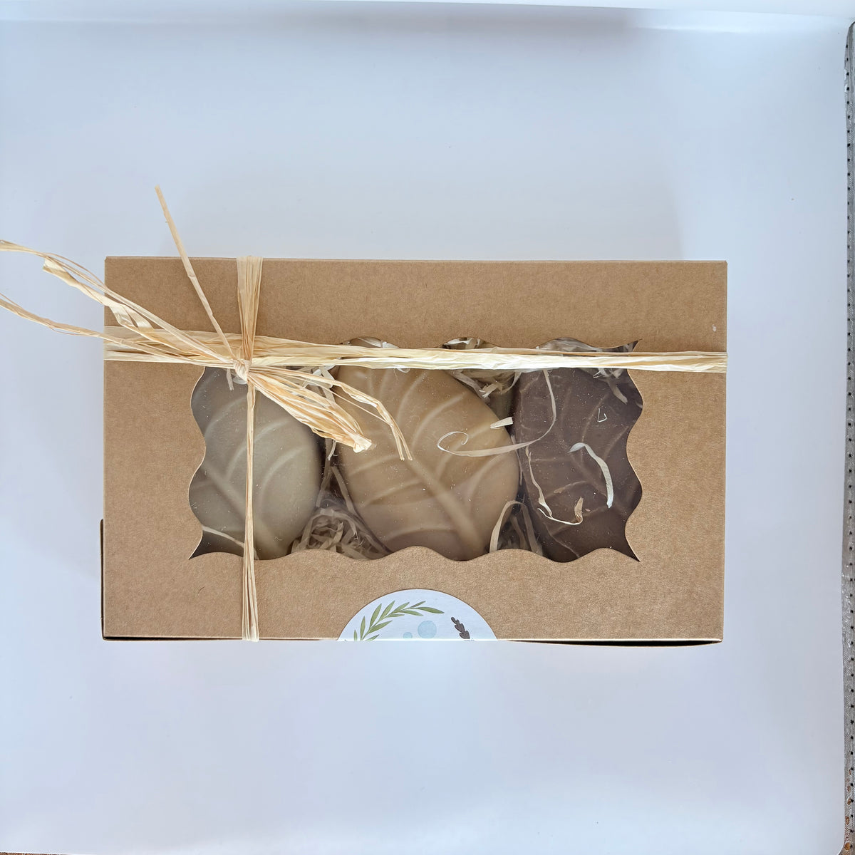 Coffret 3 Feuilles – Trio de savons artisanaux au lait de vache bio